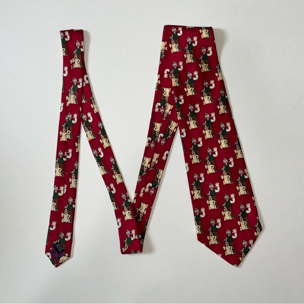 Vintage 1989 Wallace and Gromit Silk Tie